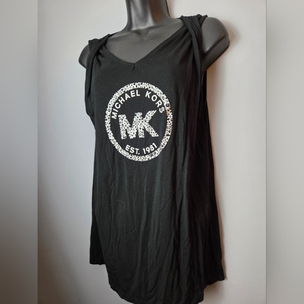 Michael Kors Black Tank Top with Sequin Logo